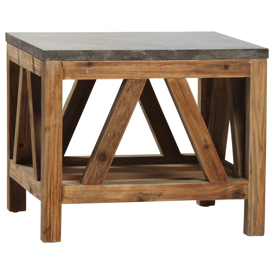 Dovetail Furniture Living DOV541 Dagny End Table with Reclaimed Wood